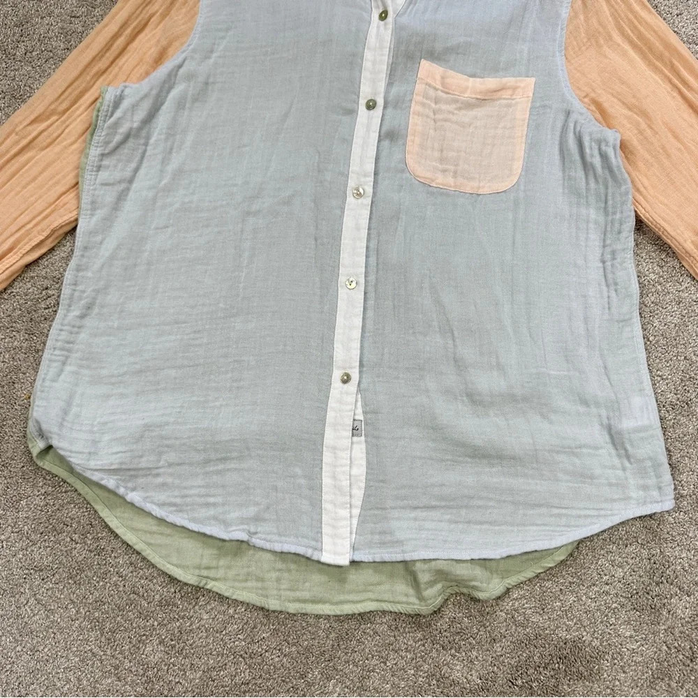 Rails Ellis Bermuda Color Block Button Front Shir… - image 7